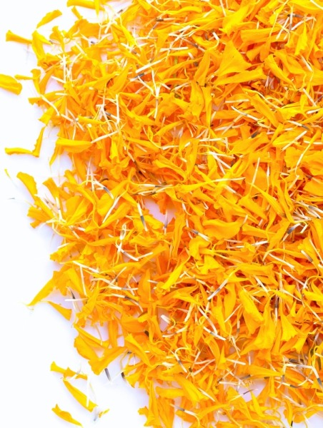 Dried marigold blossoms